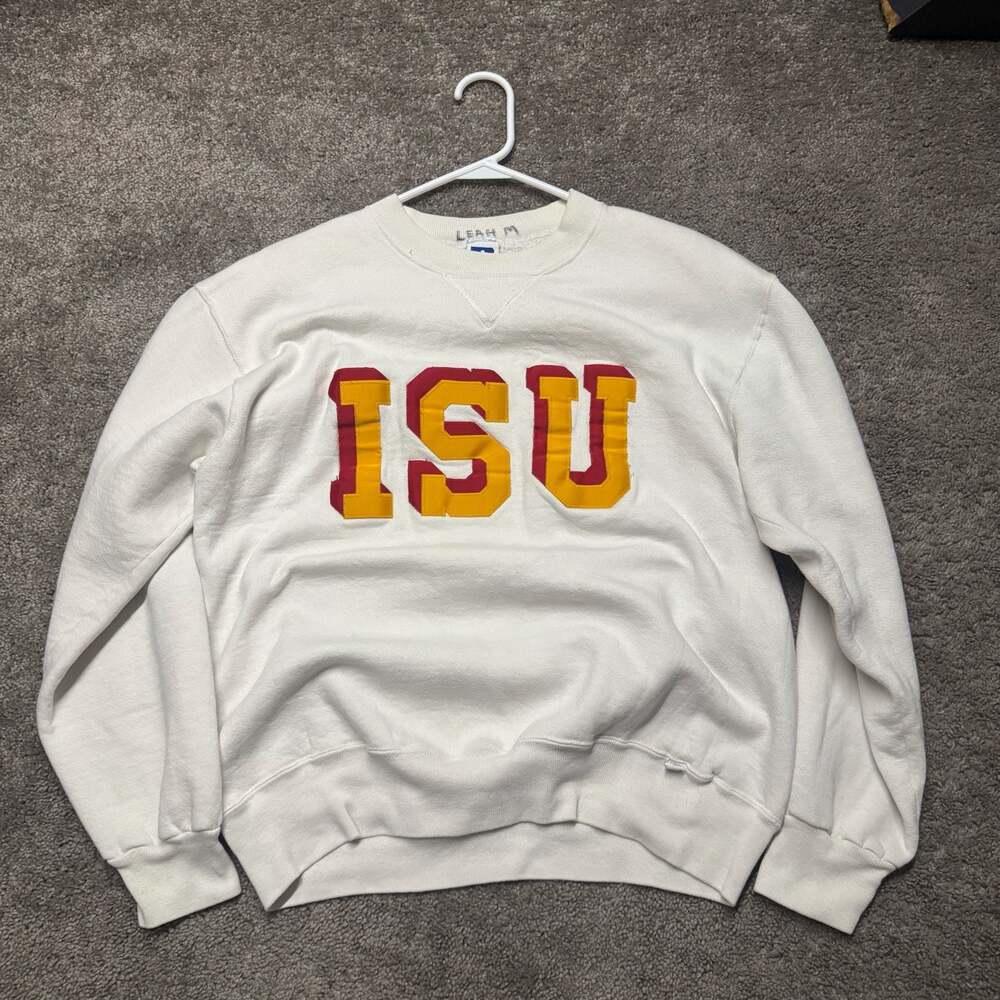 WOMENS Vintage Russell Athletic ISU Iowa State University Sweatshirt Size Large